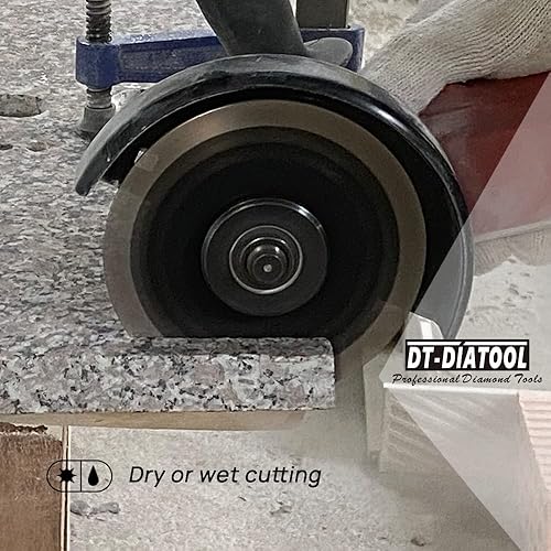Miniatura 6 de DT-DIATOOL Hoja de diamante de 7 pulgadas para piedra de granito, hormigón, mármol, disco de corte prensado en caliente con segmento protector en T
