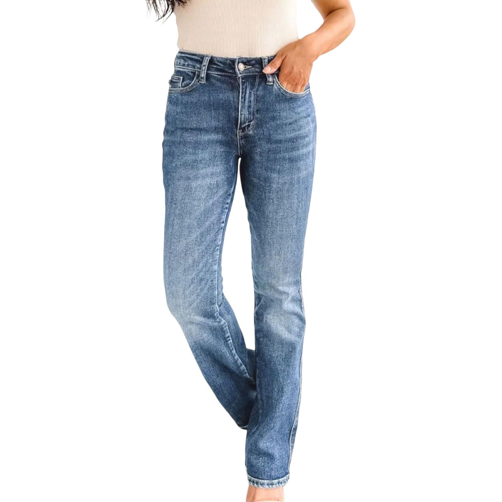 Damen Cargohosen Jeans Damen High Waist Stretch Hose Damen Slim Fit Jeans Damen mit hohem Bund und Po-Pushup Effekt Damen Jeans Stretch Hose Weite Jeans Damengeschenk