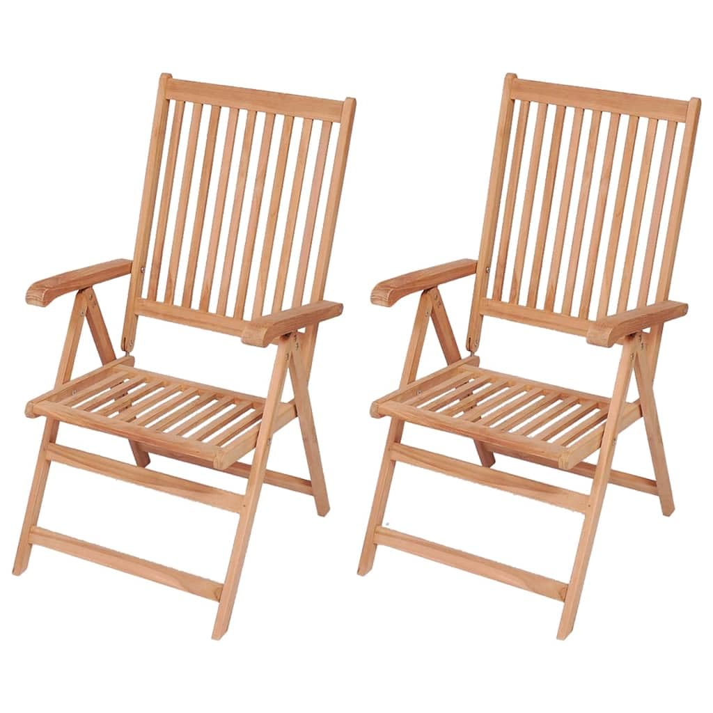 Chaises de jardin en teck solide vidaXL : l'élégance durable d'un fauteuil inclinable