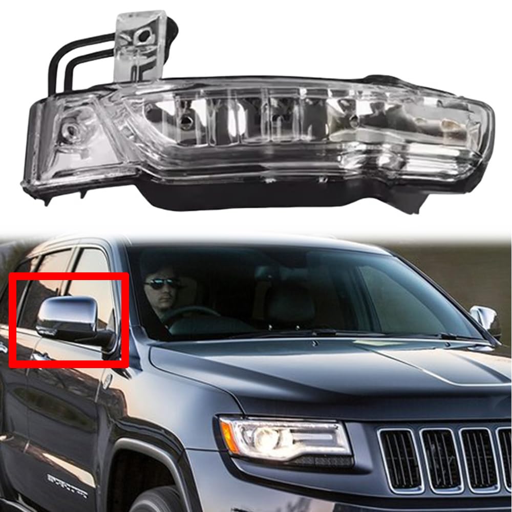 Specchietto Retrovisore Auto Indicatore di Direzione per Jeep Grand Cherokee 2014 2015 2016 2017 2018 2019 2020 2021, Lampada Frecce Laterali Indicatori Accessori,Right