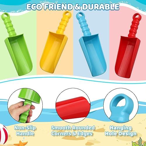 Miniatura 2 de Dilabnba Palas grandes de arena de playa de 9 pulgadas, juguetes para niños y adultos, pala de arena sólida de 9 pulgadas para niños pequeños,