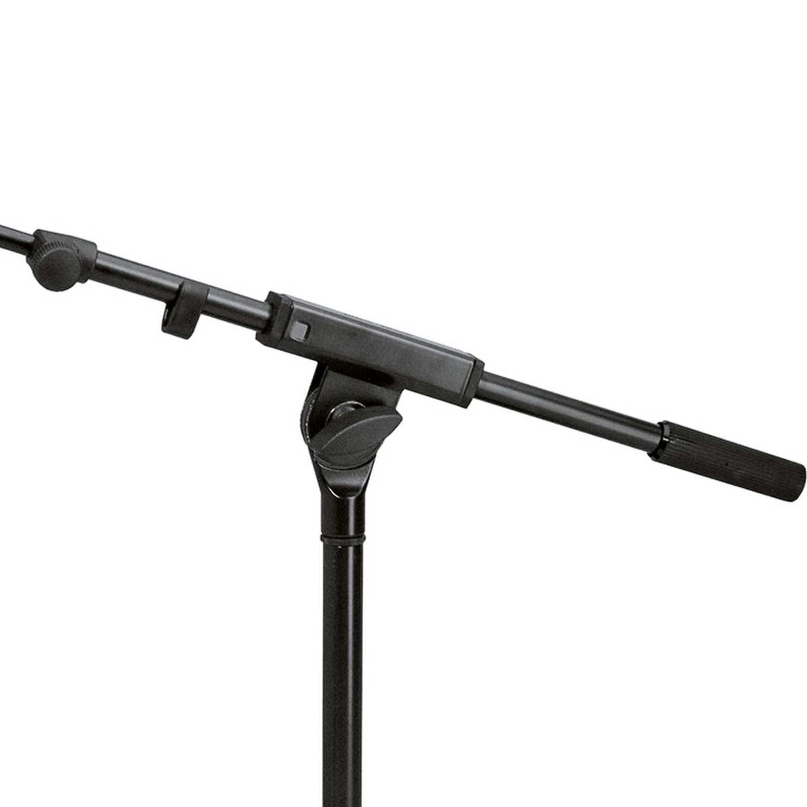 K&M 259/6, supporto per microfono con asta e base piatta, con morsetto per microfono e asta, con graffa per microfono MH10