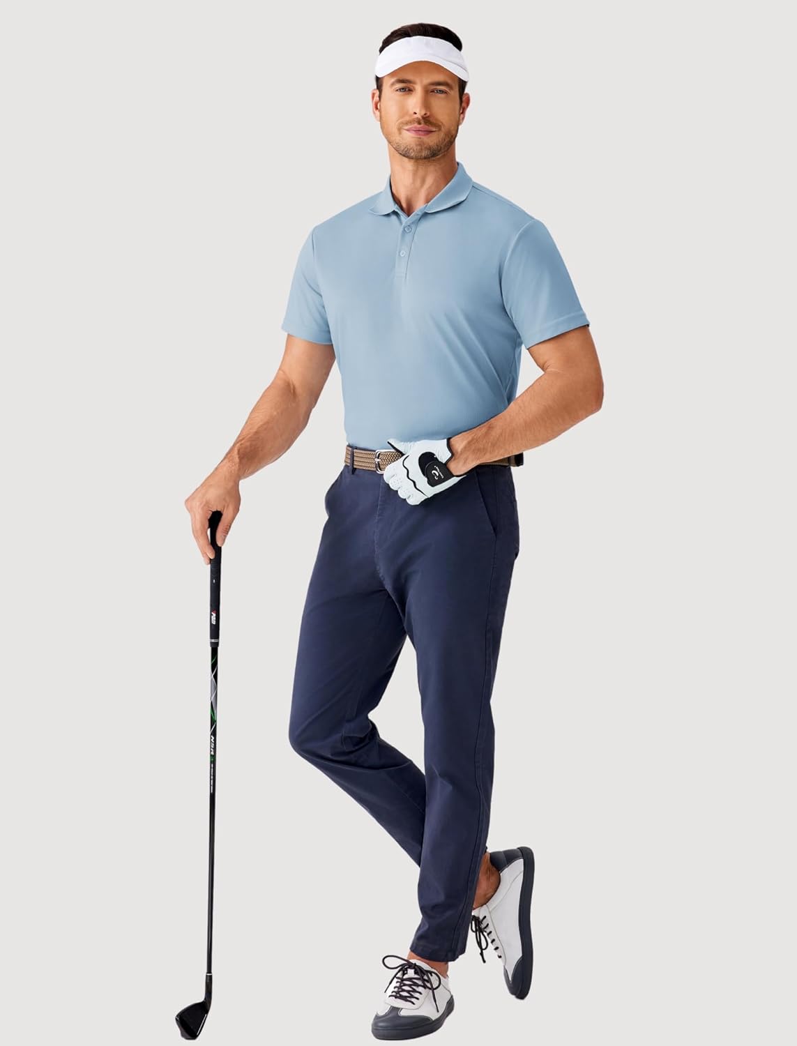 PINSPARK Mens Polo Shirts Short Sleeve Lightweight Moisture Wicking Quick Dry Casual Workout Collared Shirt Plain 3 Pack Set - Image 9