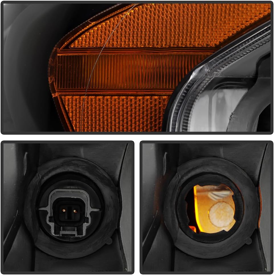 ACANII - For 2013-2015 Nissan Altima 4Dr Sedan Black Projector Headlights Headlamps Driver + Passenger Side