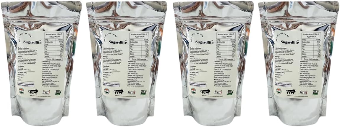 Sugardlite Little Millet (Unpolished)|Kutki/Samai/Same/Samulu| Native Low GI Millet Rice |High Protein & 100% More Fibre Compared to Rice| 2Kg (Pack of 4)