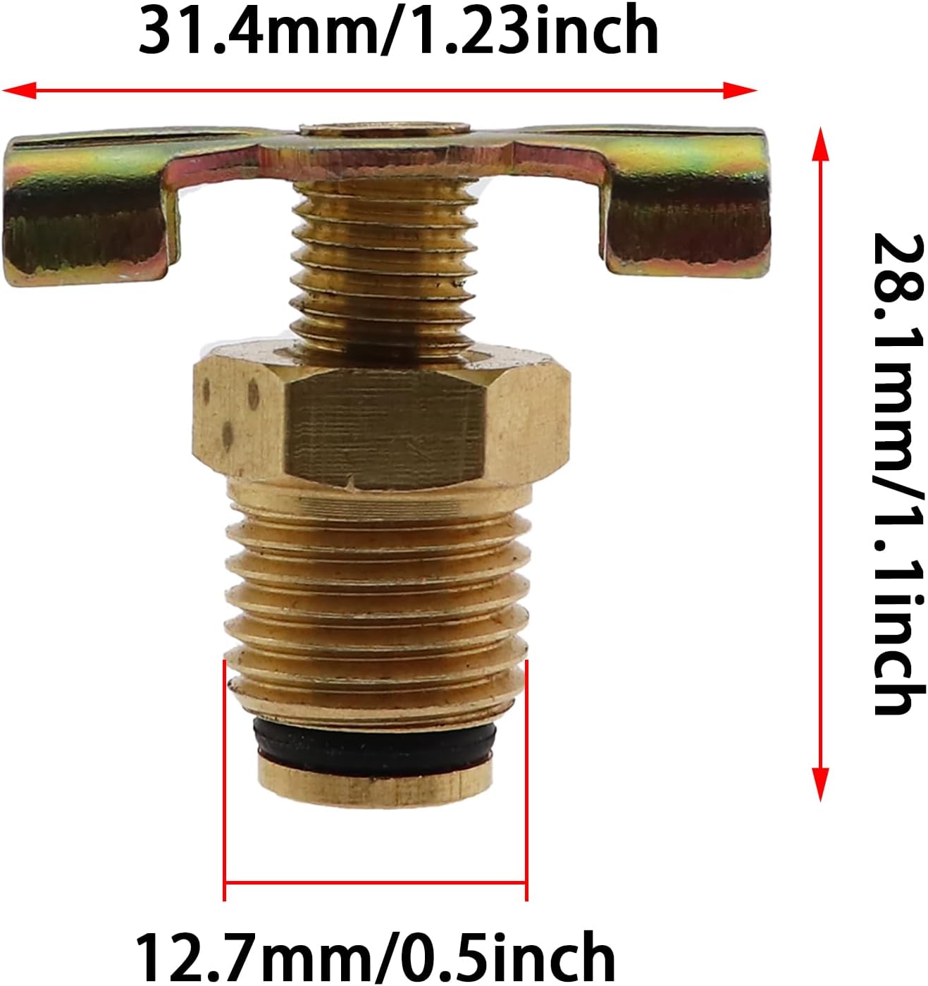 2PCS 1/4 Inch Air Compressor Drain Valves Butterfly Air Pump Drain Valve Brass Drain Plug Portable Air Tank Valve Waterway Adapter Air Compressor Accessories for Air and Water Tank