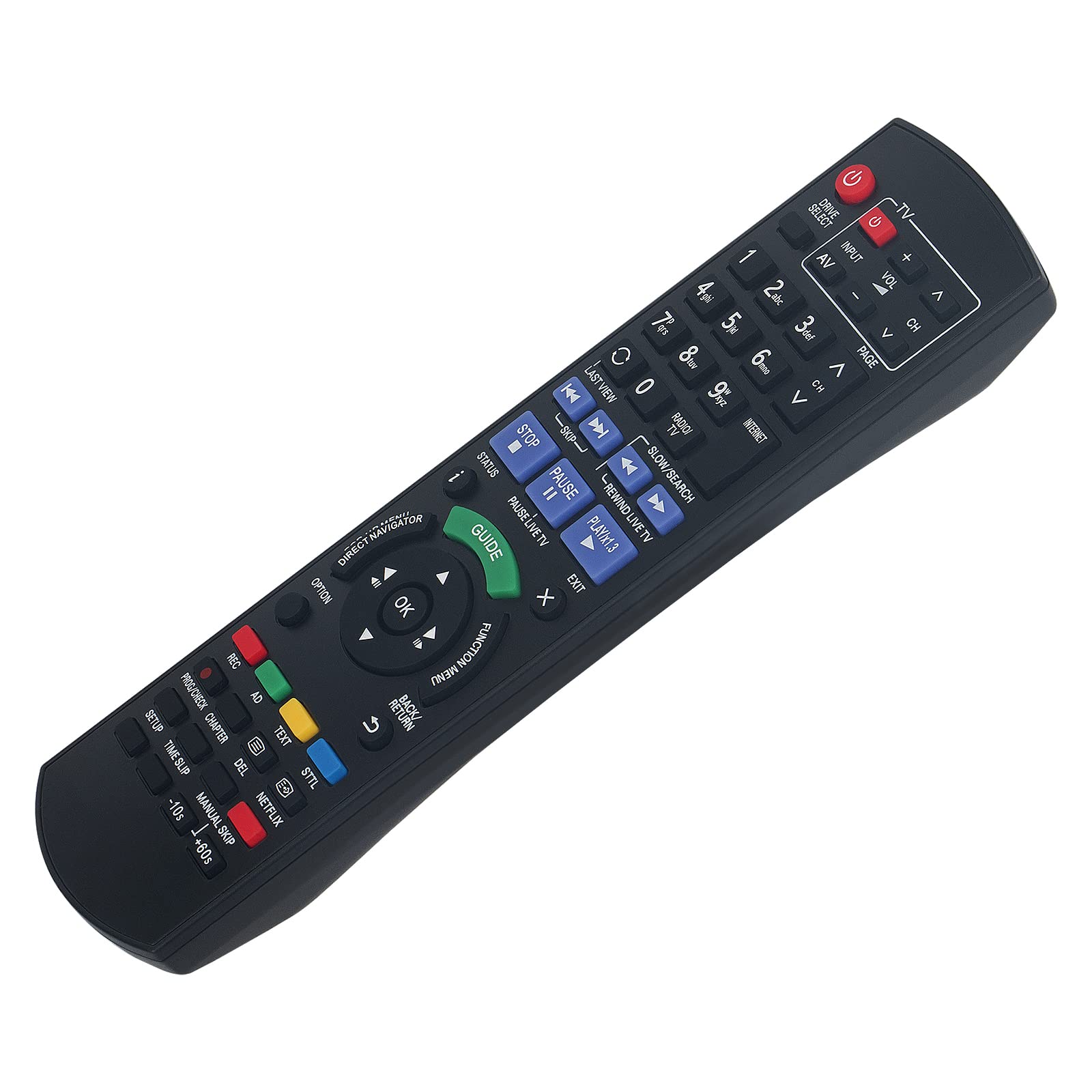 AULCMEETF Replace Remote Control Work for Panasonic HDD Recorder N2QAYB000780 DMR-HWT230EB DMRHWT230EB DMR-HW120EBK DMRHW120EBK DMR-HWT130 DMR-HWT130EB DMRHWT130 DMRHWT130EB DMR-HWT230 N2QAYB000763 - Image 3