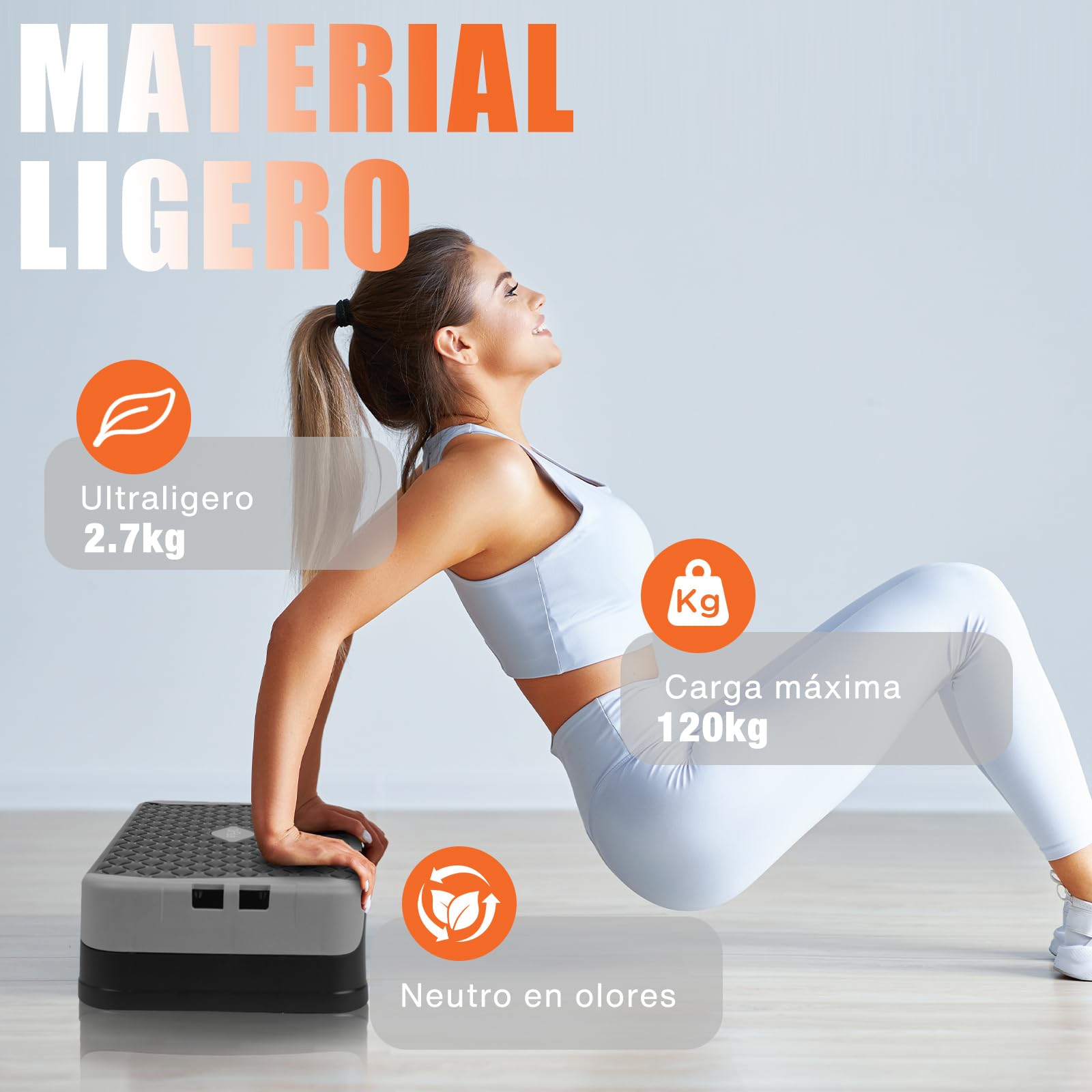 DH FitLife Stepper para el Hogar con Entrenamiento de Equilibrio | Plataforma Ajustable 10/15 cm | Stepper Aeróbico y Plataforma Step Up | Escalón para Entrenamiento de Fitness y Coordinación