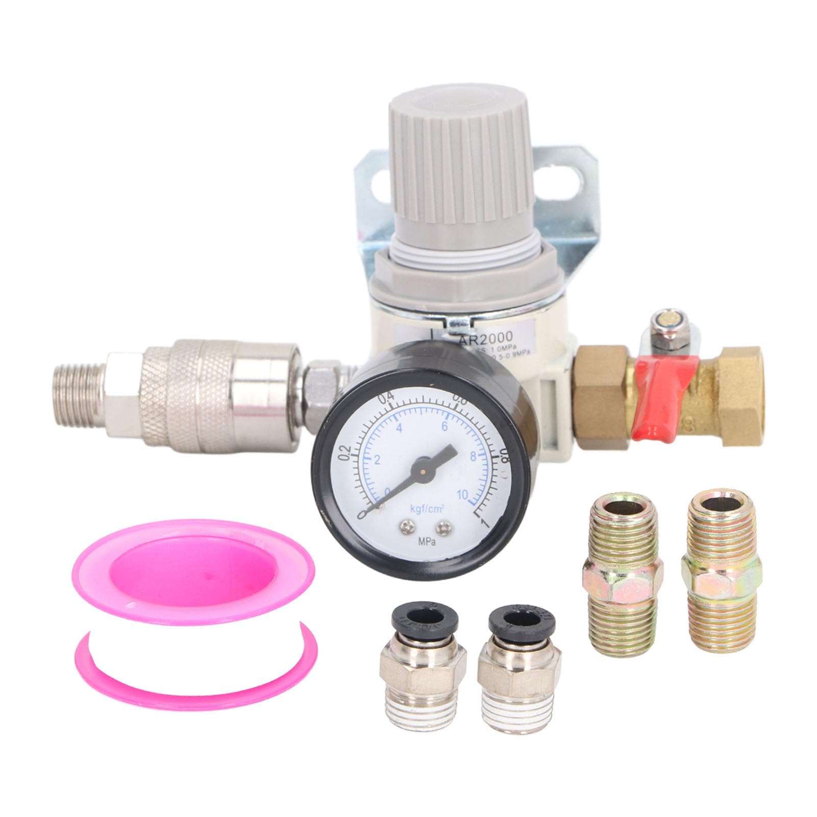 Air Compressor Regulator, 3/8in NPT Air Compressor Replacement Accessories with 0 to 1 MPa Gauge or Air Compressors and Pneumatic Tool