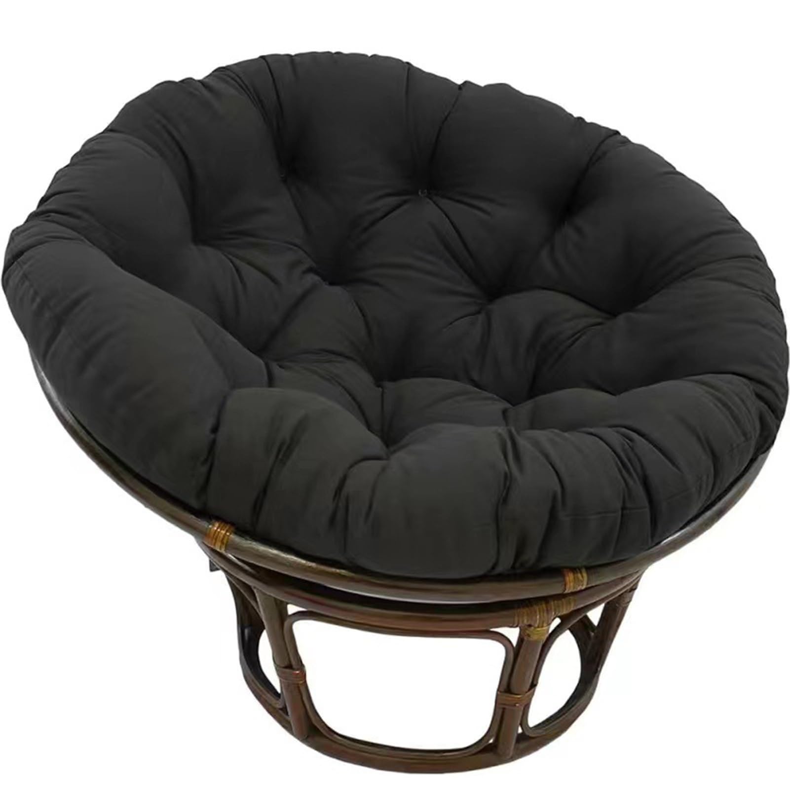 FYCYGG Large Round Cushion for Papasan Chair, Thick Cushion for Hanging Chair: for Outdoor Garden, Balcony and Living Room(Black,110cmx110cm)
