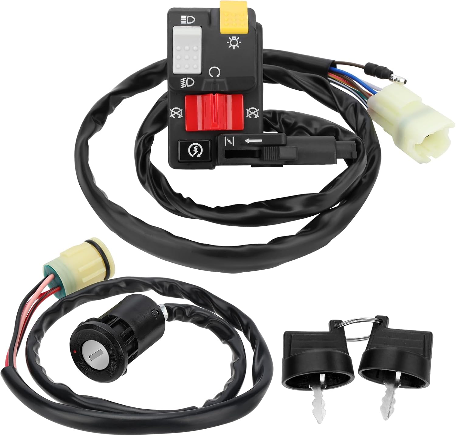 M MATI Handlebar & Key Switch Kit for Honda Foreman 450 S TRX450FM 1998-2004 Manul Shift 35020-HM7-A00 35100-HP5-600 35100-HN0-670