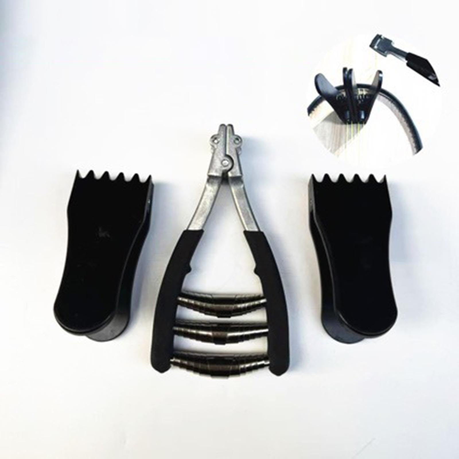 Metallene Startklemme für Tennisschläger mit 2 Besaitungsclips.