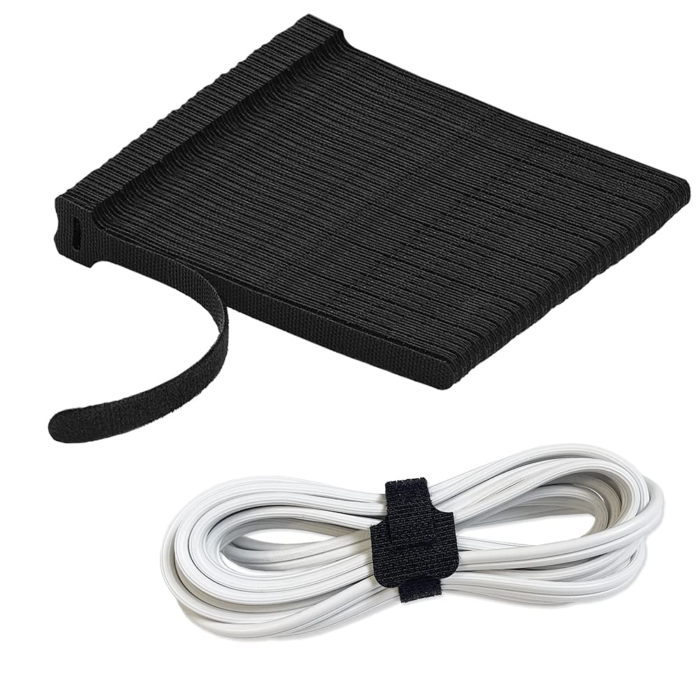 Maxxima 8 Inch Reusable Cable Ties, Multipurpose Cinch Strap, Fastening Hook and Loop Adjustable Cord Wrap, Organize Cables in Home, Office and Data