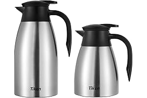 1L + 2L Tiken Double-Walled Vacuum-Insulated Coffee Carafe