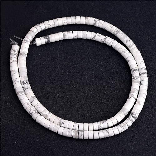 Vista 6 de JOE FOREMAN Cuentas de cristal de howlita Heishi de 0.079 x 0.157 in, piedra de energía curativa, cuentas de cristal para fabricación de joyas