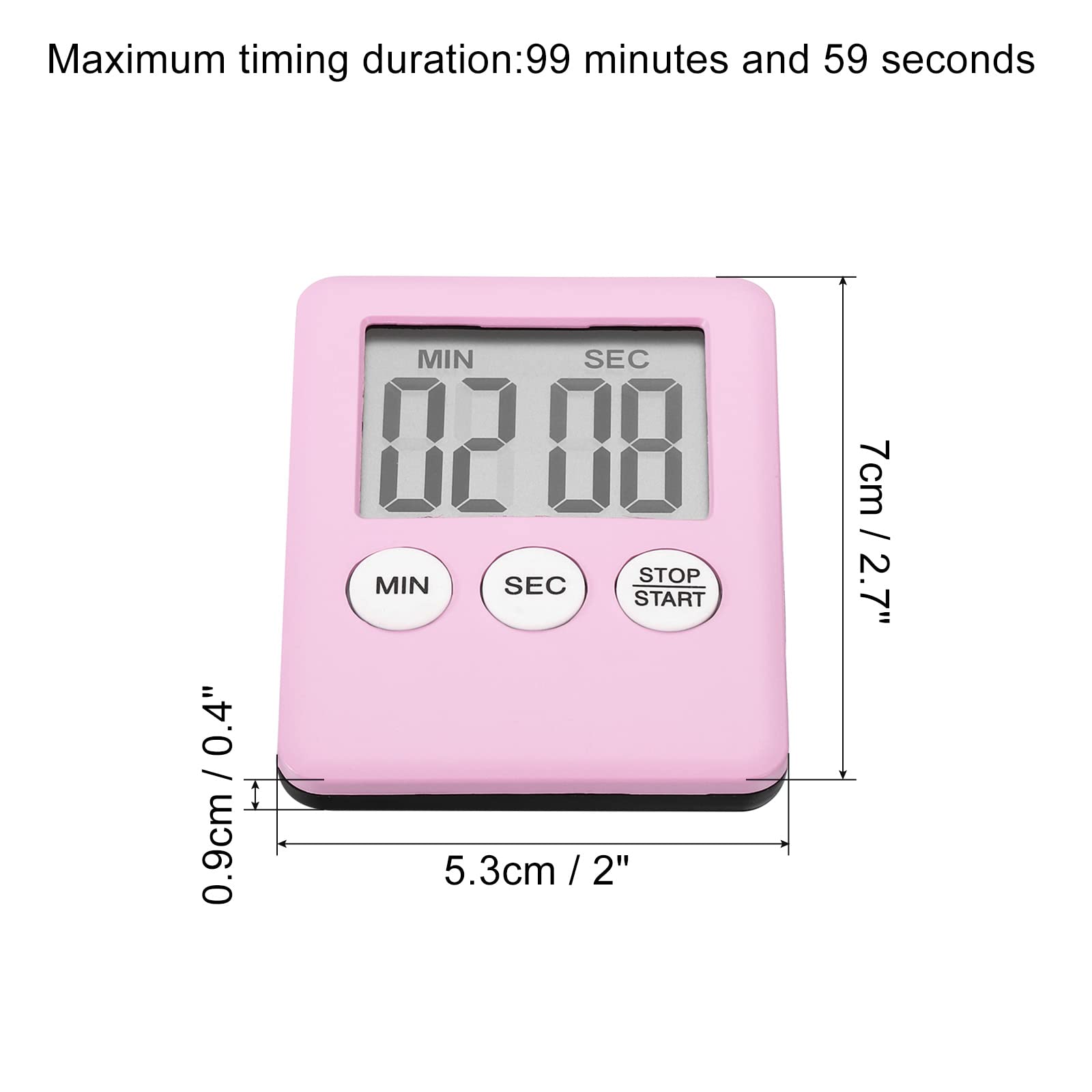PATIKIL Digital Timer, 1Pcs Small Count Down/UP Clock with Magnetic - Image 2