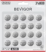BEVIGOR CR2032 Batteries 3V Lithium – Pack of 20, CR2032 Lithium 3V Coin Battery Compatible with Apple AirTag for Child Safety, Suitable for Key Fobs, Scales, Smart Sensors, Candles and More