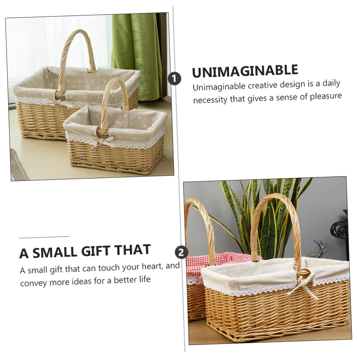 BESPORTBLE 1kawałek Koszyk Wicker z Wierzby Elegancki Koszyk Do Przechowywania Owoców i Kwiatów Naturalny Stabilny Idealny Do Domu i Pikników