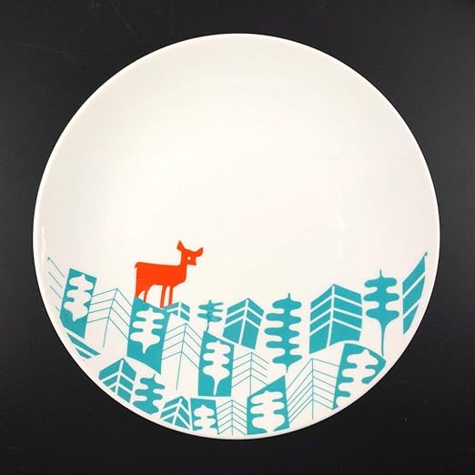 Amazon Ouppeng 北欧 ランチプレートケーキ皿 クリエイティブシンプルディッシュ世帯プレートホテルの朝食西洋ステーキ皿陶磁器食器鹿 5cm 電子レンジ温め対応 食洗機対応 ステーキ皿 オンライン通販