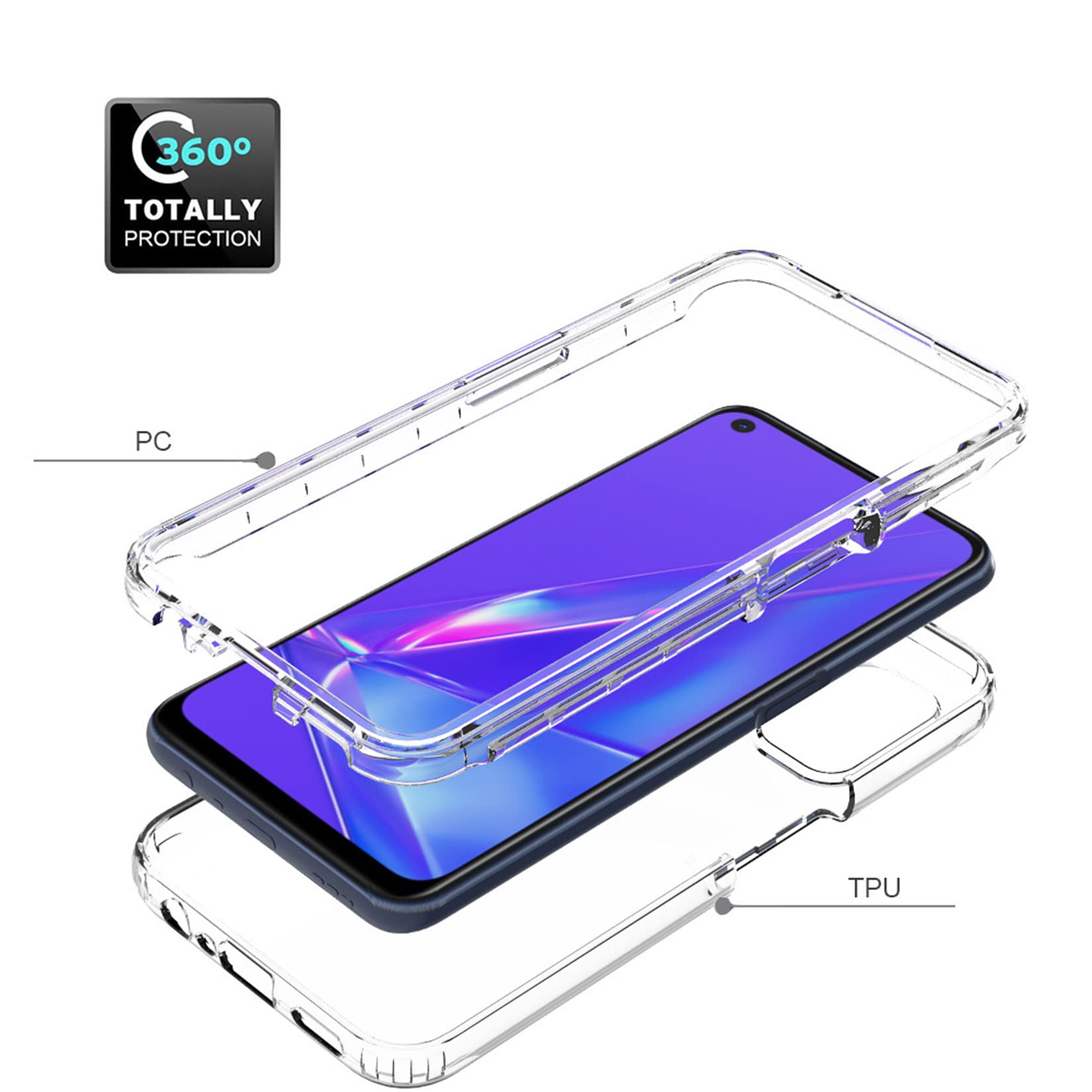 XINYEXIN Cover per Oppo Find X3 Lite, Custodia Floreale per Ragazza Donna Motivo Floreale Trasparente TPU Antiurto Custodia Protettiva Telefono - Flower Bush