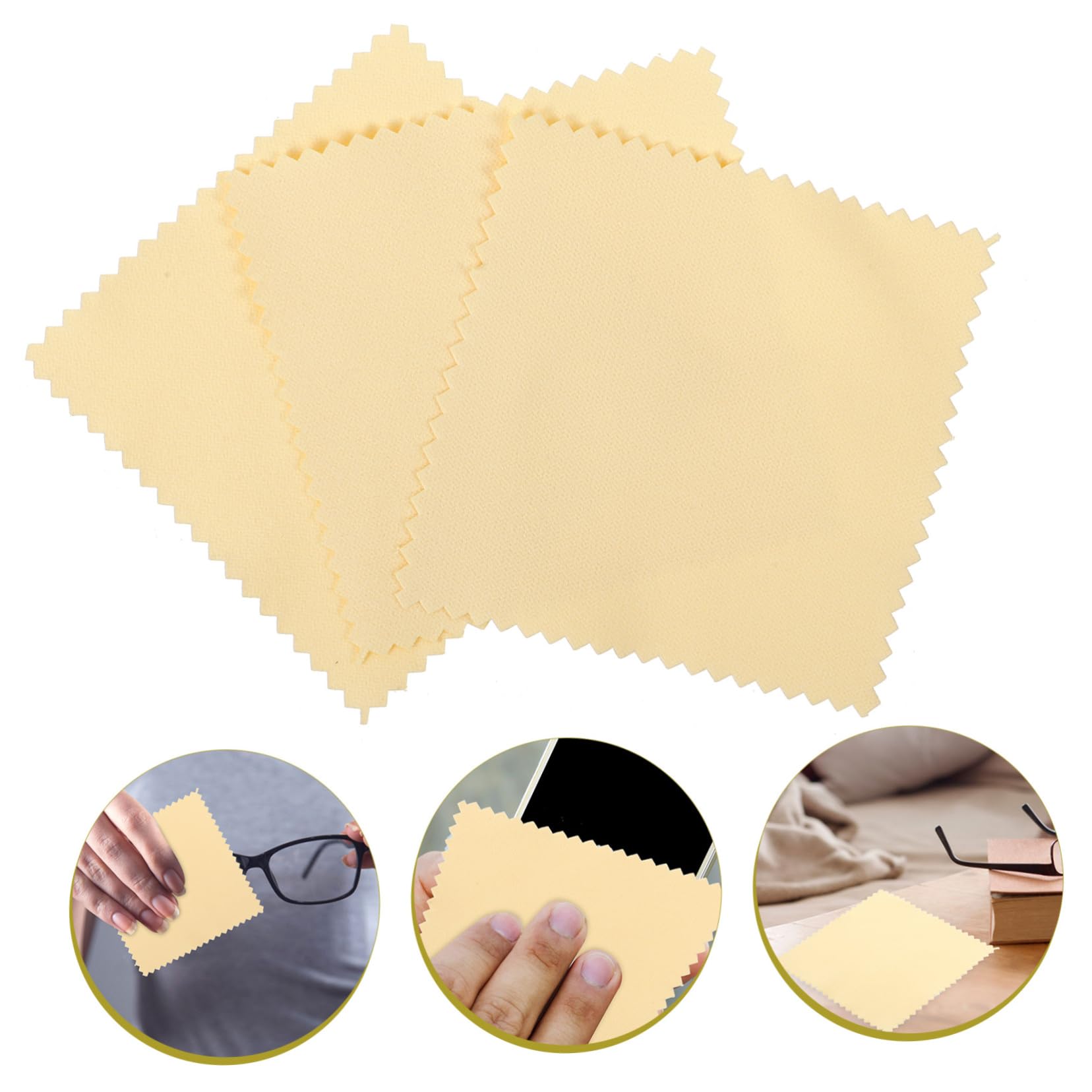 SHINEOFI 150 Stk Silbernes Wischtuch Diamant-reinigungstücher Silbertuch Zum Reinigen Von Silberschmuck Schmuck Saubere Werkzeuge Schmuckreinigungstuch Schmuck Tuch Poliertuch Yellow Stoff