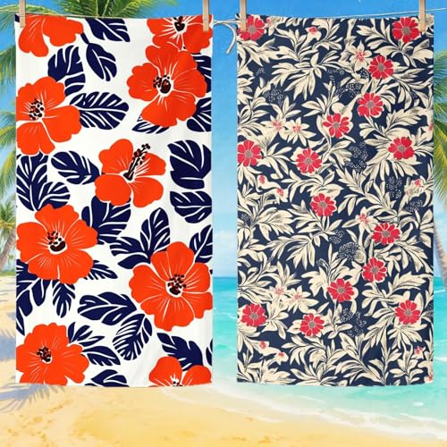 Fleur serviette plage microfibre idée cadeau femme vacances et sport