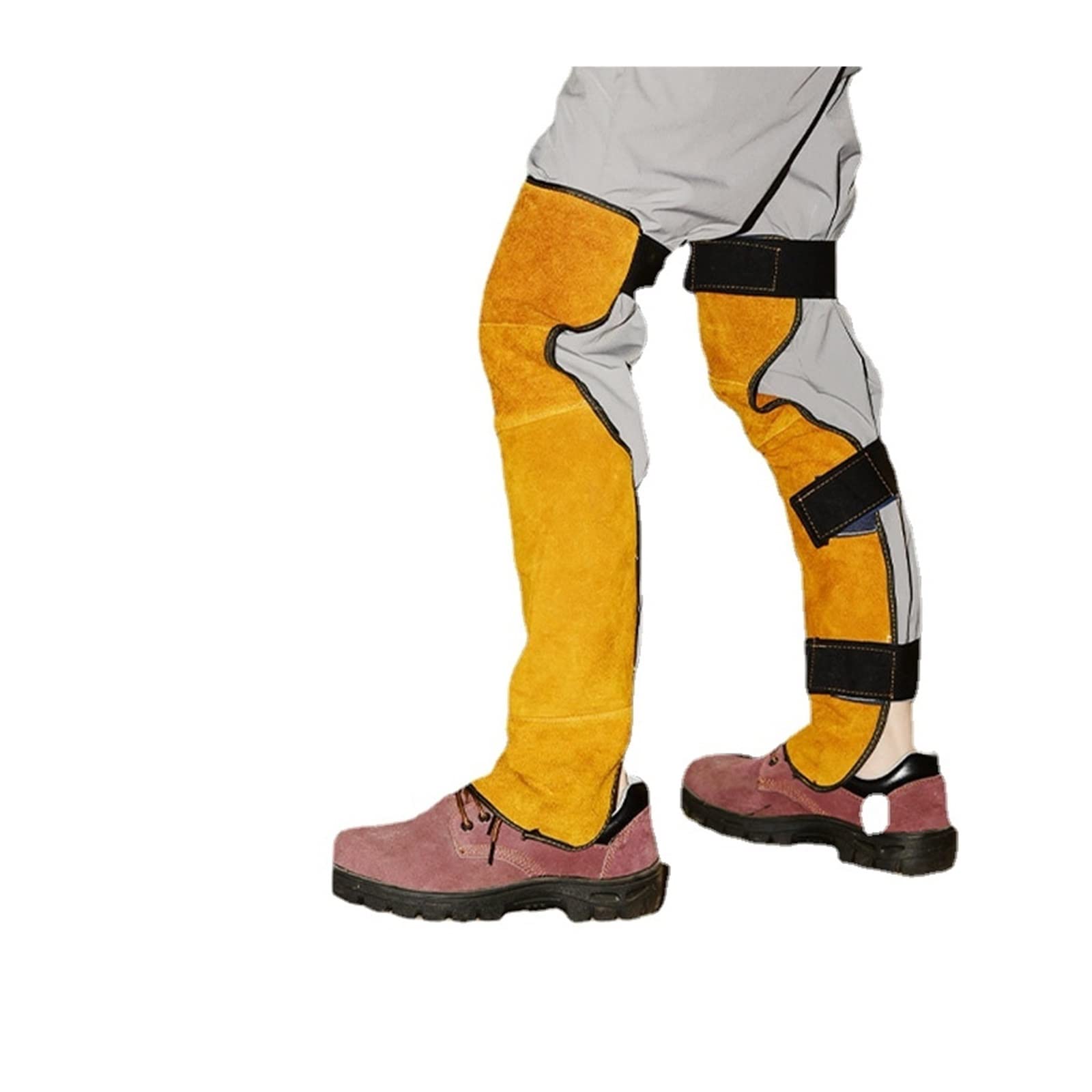 Long Soudage Cover Shank Gnee Pads Anti Scarding Flame Dogueur Soudeur de protection en cuir Gardes des jambes(Model B)