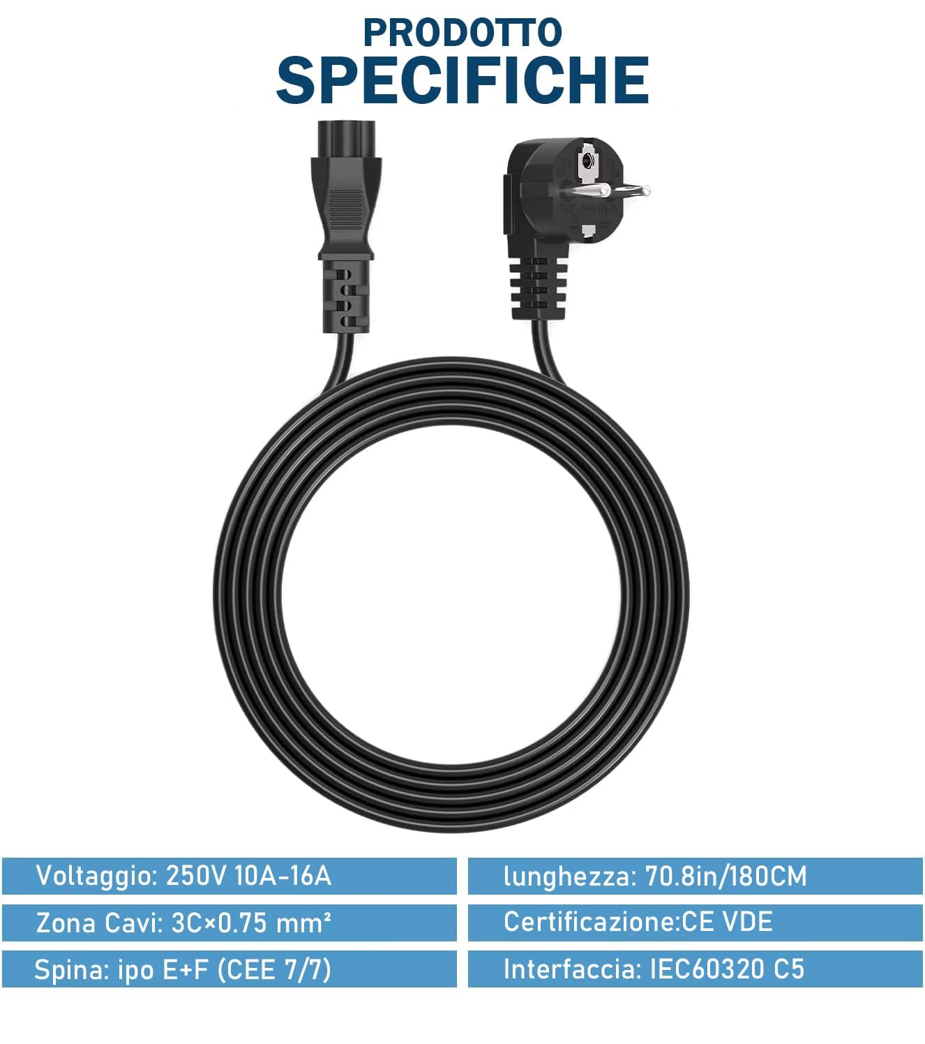 Netzkabel 3 Polig C5 Stromkabel Kleeblatt Stecker Laptop 