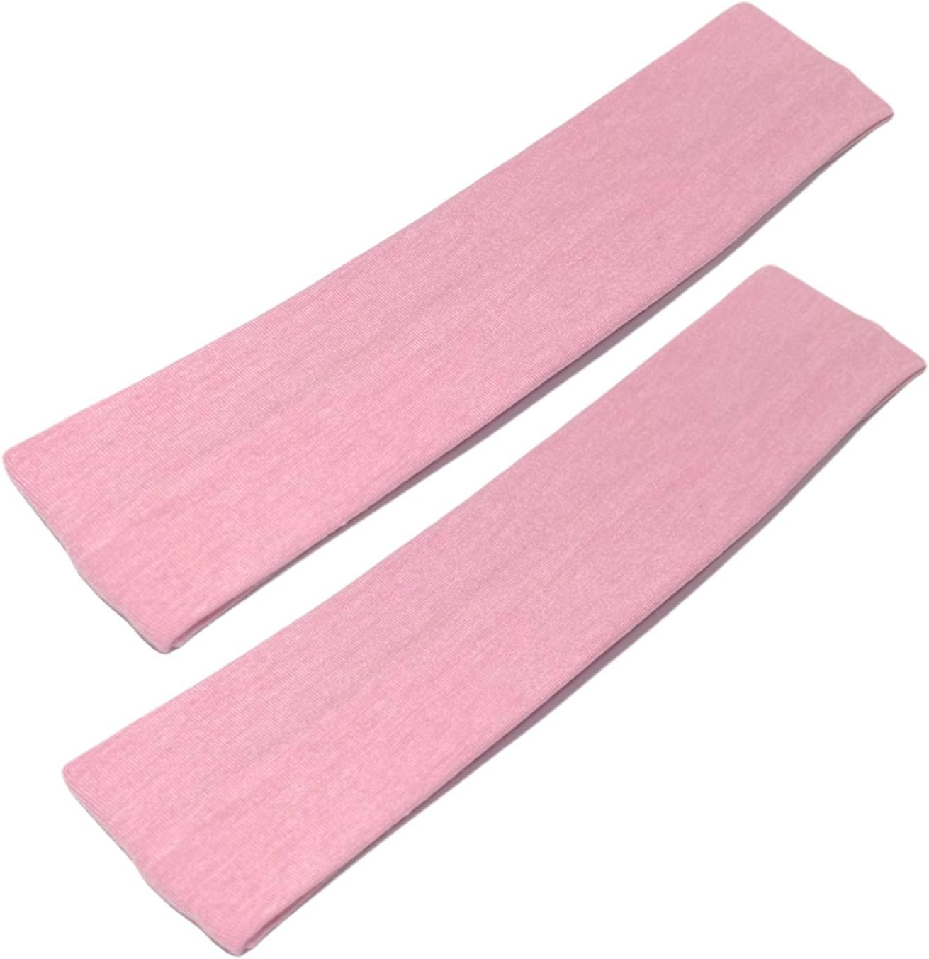 WESTEND CHOICE 5cm Wide Headbands 2 Pack Plain Stretchy Kylie Head Band Bandeau Unisex Headbands for Women & men Soft Hair Band Gym Exercise Yoga Headband (Light pink)