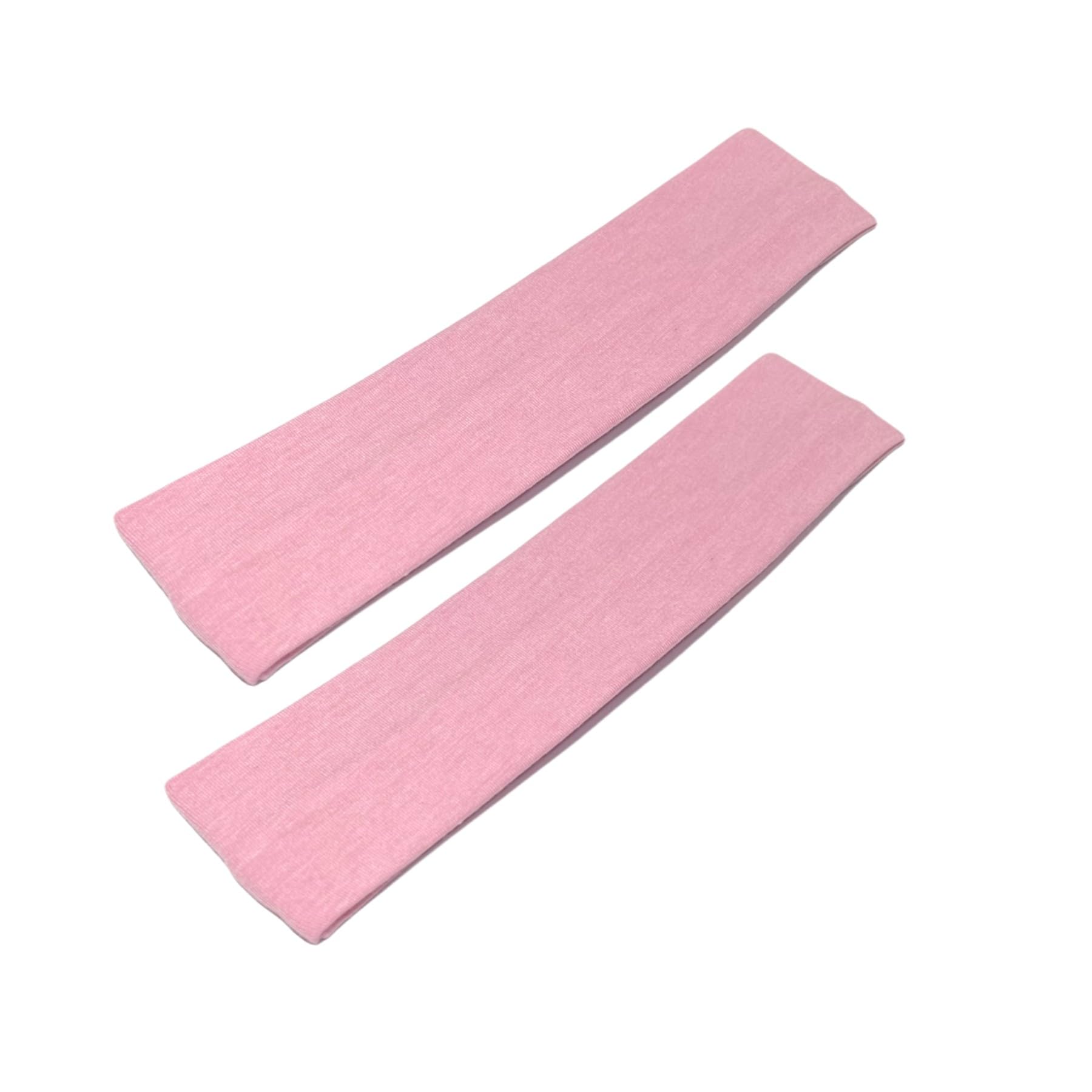 WESTEND CHOICE 5cm Wide Headbands 2 Pack Plain Stretchy Kylie Head Band Bandeau Unisex Headbands for Women & men Soft Hair Band Gym Exercise Yoga Headband (Light pink)