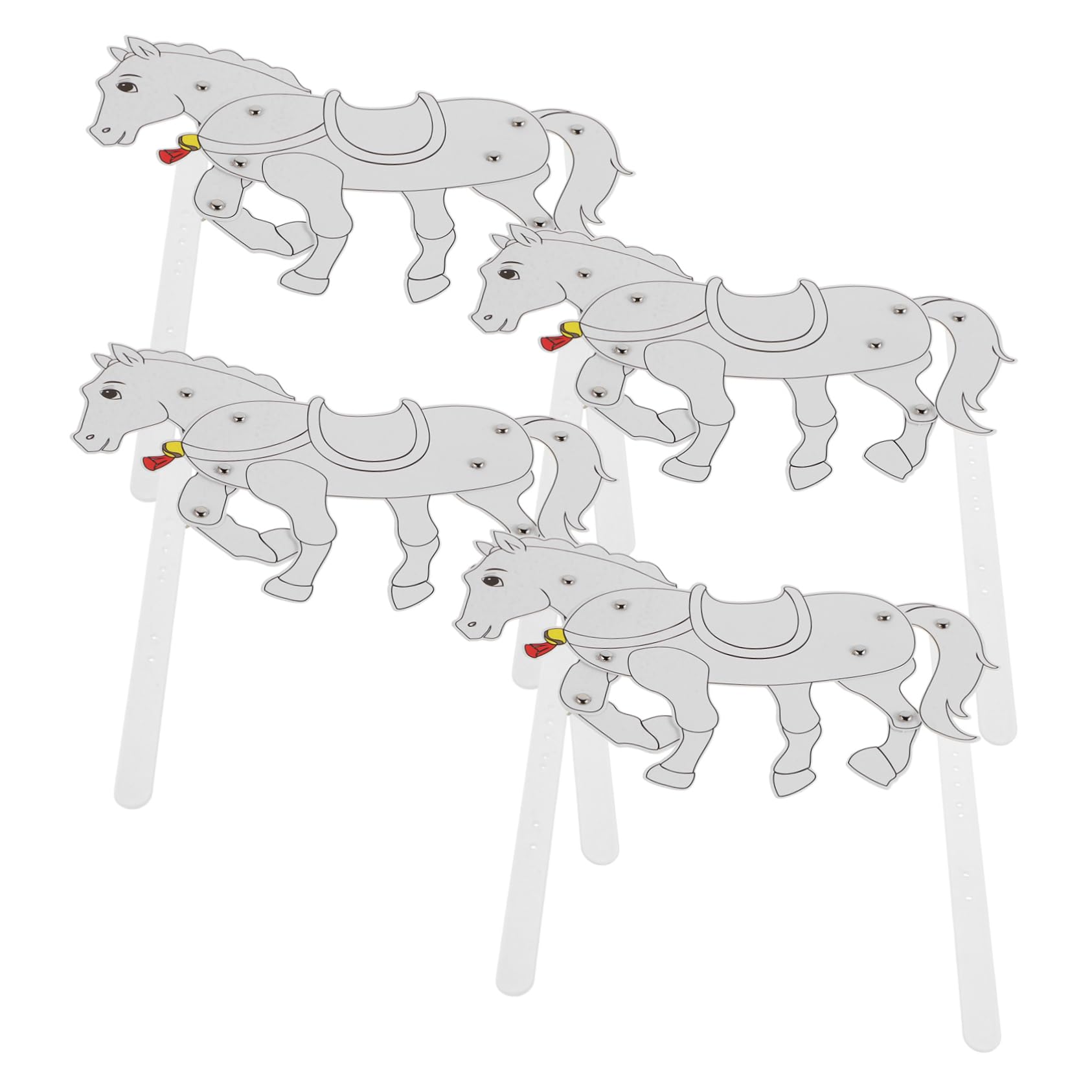 Abaodam 4pcs Horse Shadow Puppets Craft Traditional Chinese Shadow Puppet Figures for Creative Play Cultural Appreciation and Storytelling Activities