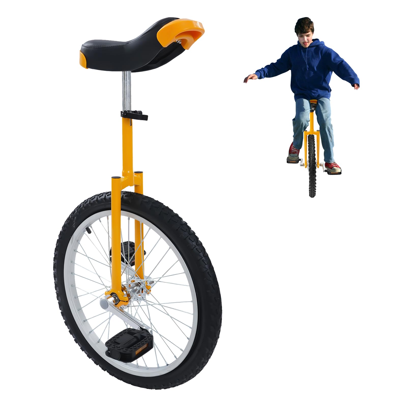 20 Zoll Unicycle Unisex Einrad Fahrrad mit Griffen, Laufrad Balance Training max.75kg Einradständer 78-90 cm Höhenverstellbar