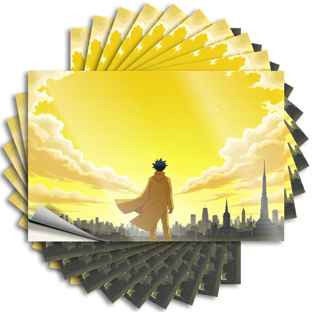 Cityscape At Sunset: A Solitary Figure Sticker Funny | High Tumbler Removable Decal Pack(6X9CM)