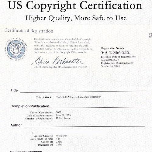 Miniatura 8 de Cismmy Papel tapiz negro para despegar y pegar, 15.7'' X 118'' papel tapiz de cocodrilo en relieve fácil de quitar autoadhesivo removible papel de