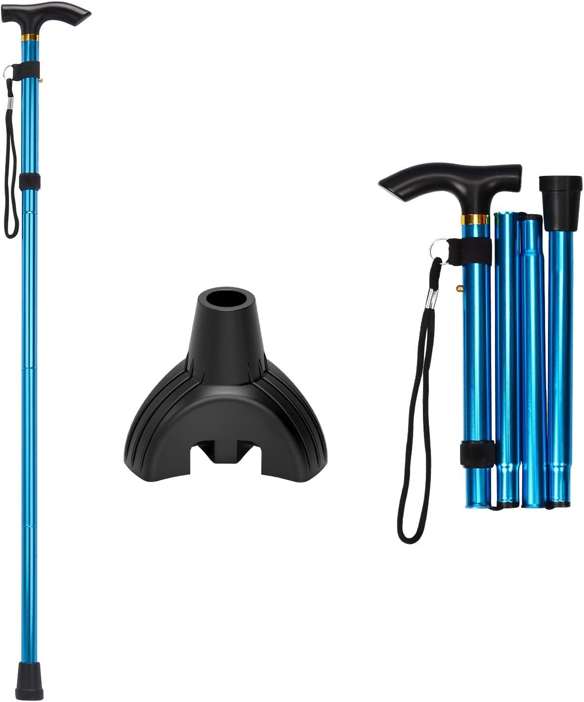 supregear Folding Cane and Tripod Cane Tip Bundle, 5Level