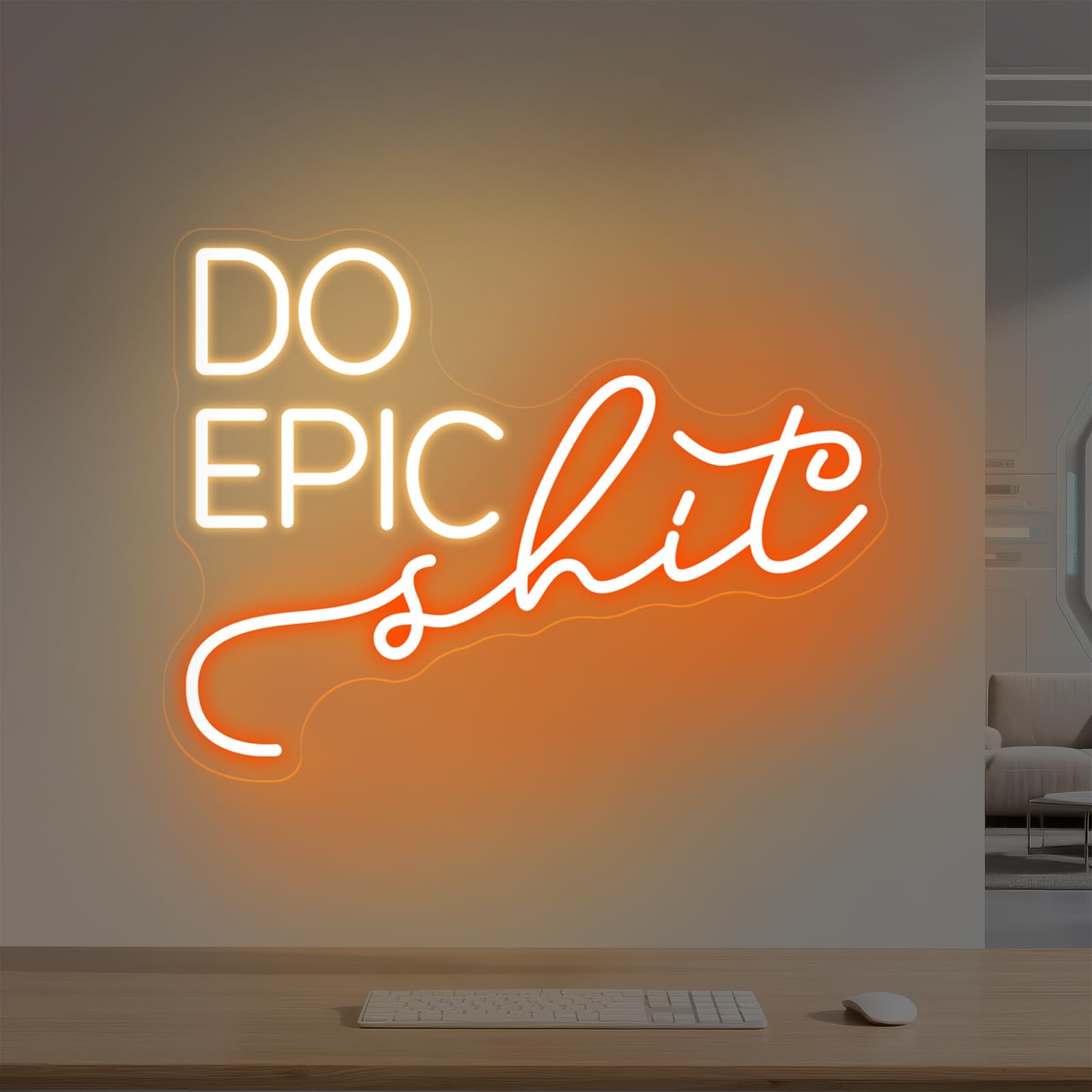 Décoration murale néon LED Do Epic Shit ajustable pour éclairage moderne