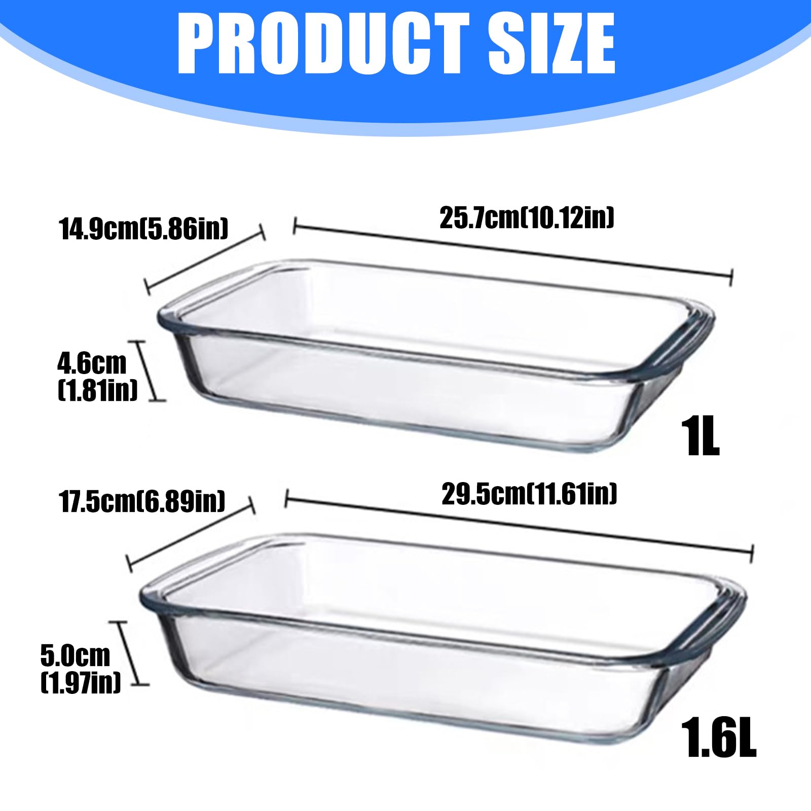 Bandeja de vidrio resistente a altas temperaturas para horno microondas y cocinas, cocina segura con diseños transparentes