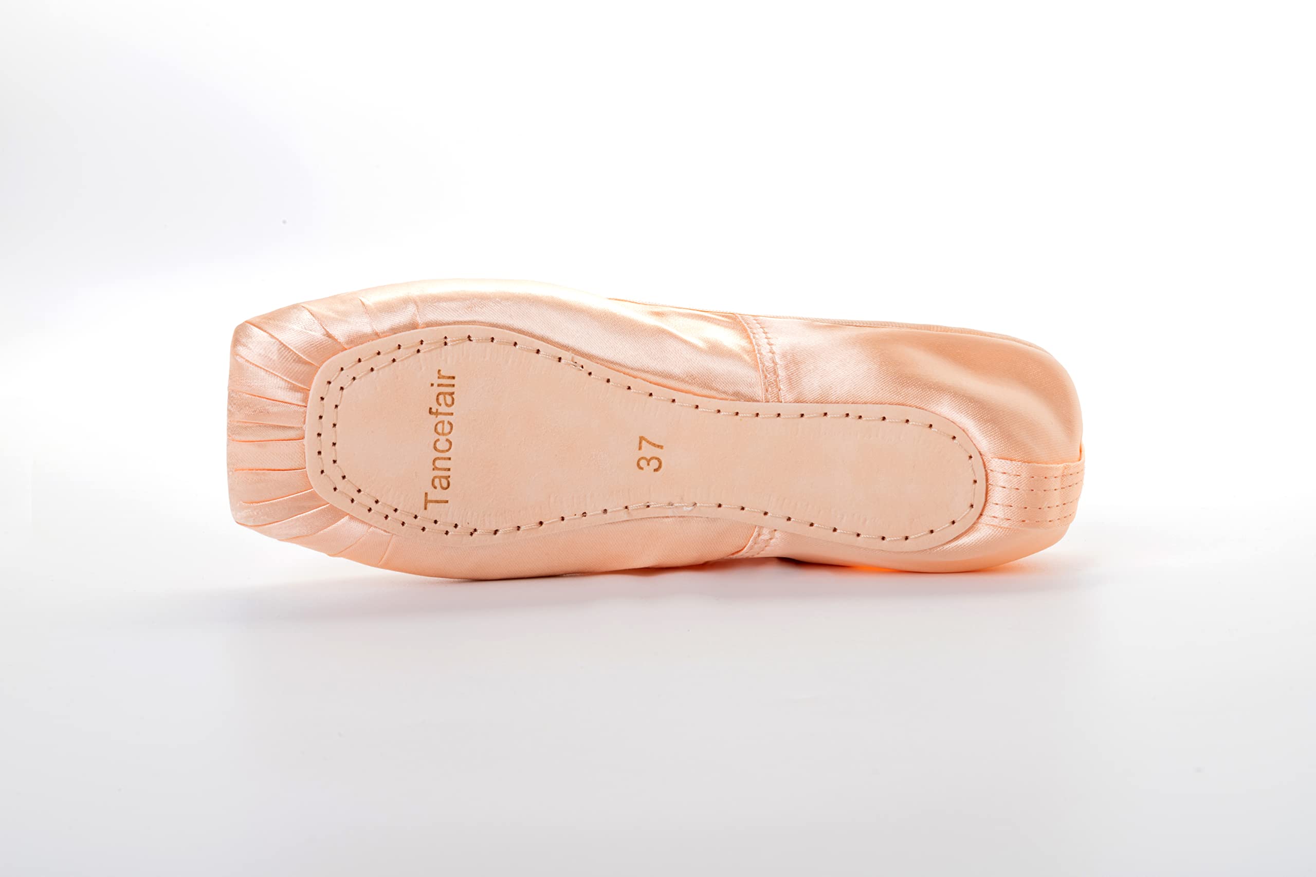 Scarpette da Danza Classica Pointe Scarpe da Danza Balletto Scarpe da Ballo Punta in Raso con Nastro Cucito e puntali in Silicone per Ragazze da Donna