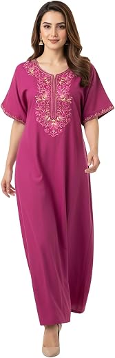 BellaMora Nighty| Nighty for Women Stylish| Alpine Nighty for Women| Night Gown for Women Stylish| Elegant Embroidery| Bre...