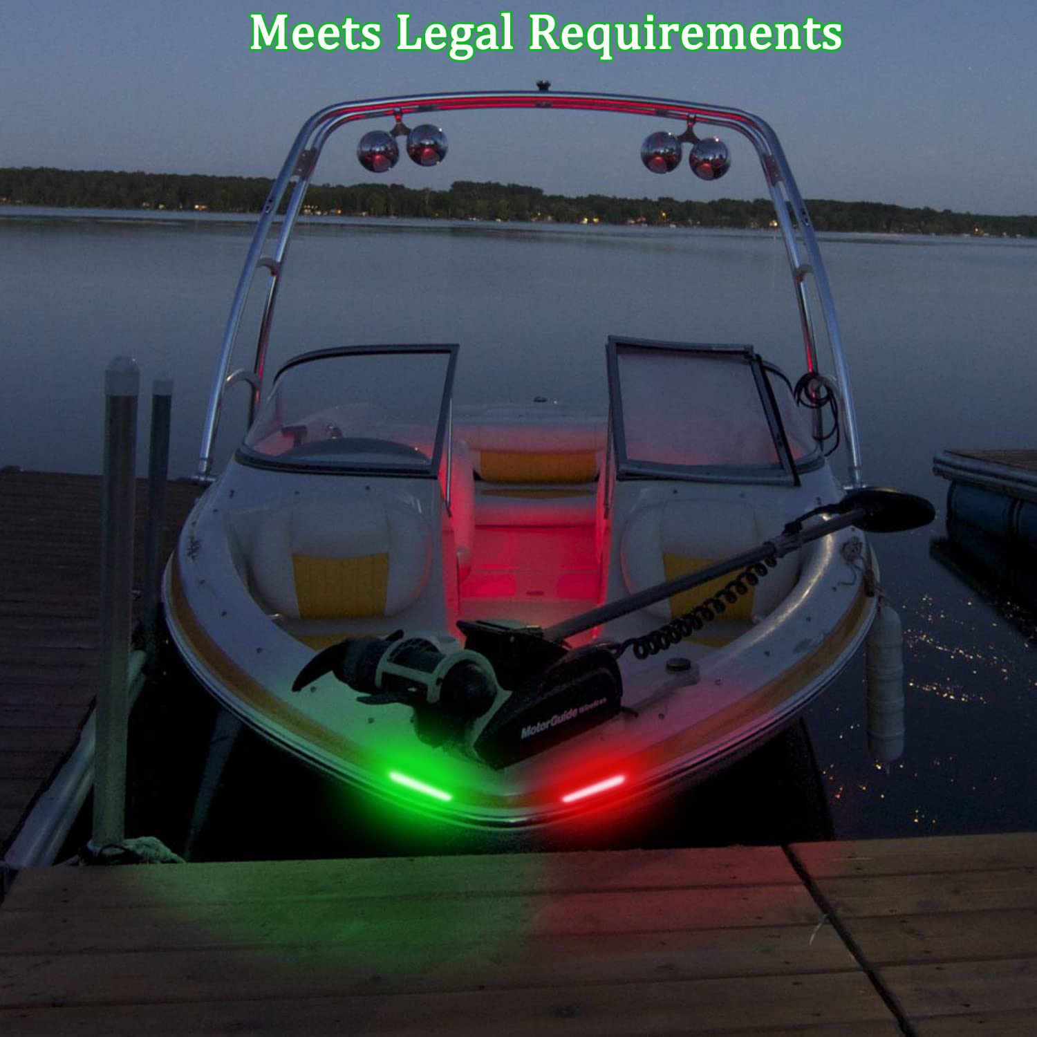 Boaton Luci di navigazione a LED per barca luci di pesca notturne luci ad arco barca senza forare e luci di poppa per pontone, barca bassa, jon, jetski, kayak