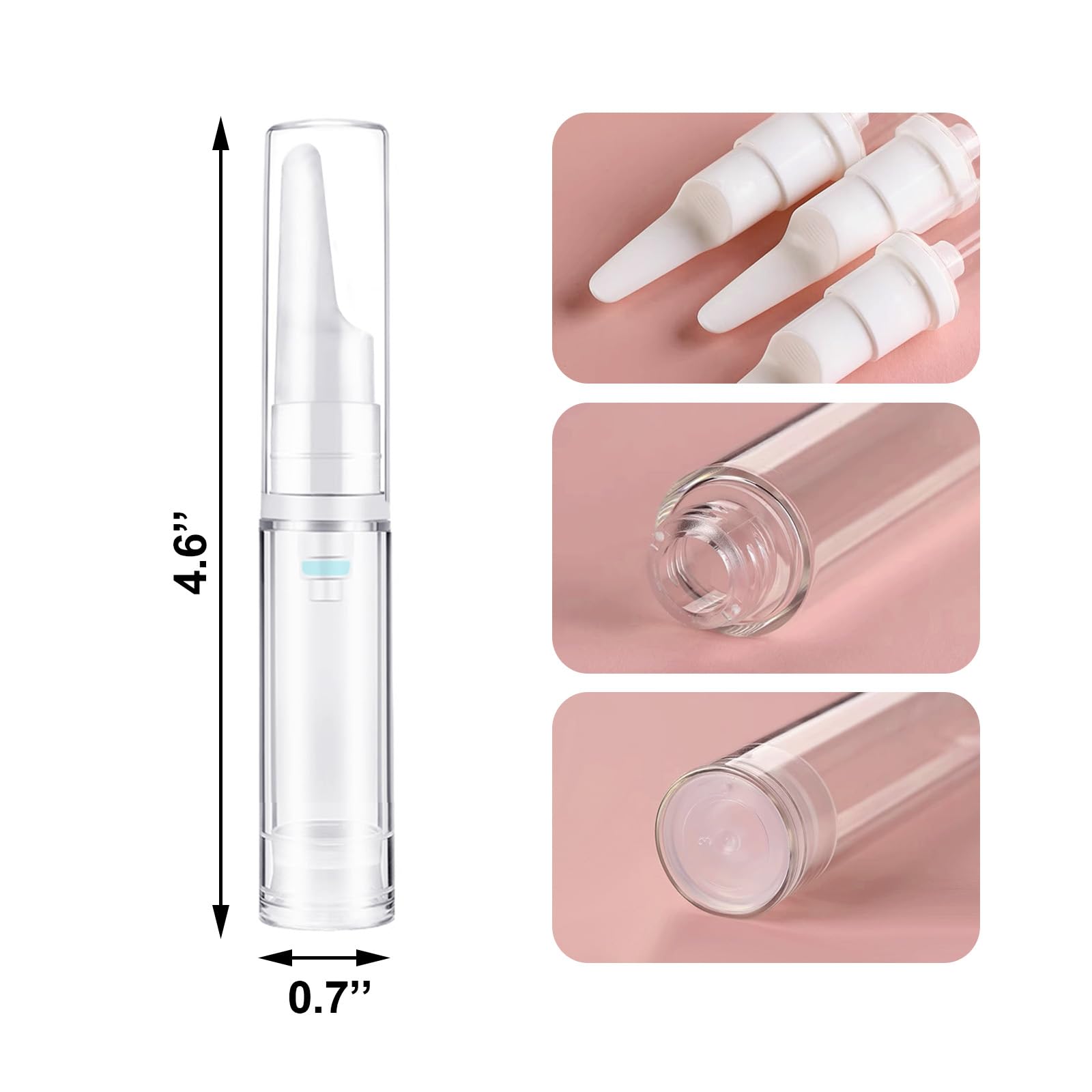 Flaconi Da Viaggio Con Pompa Airless - 3 Pezzi Da 5ml, 10ml, 15ml, Per Cosmetici E Trucco - Foto 2