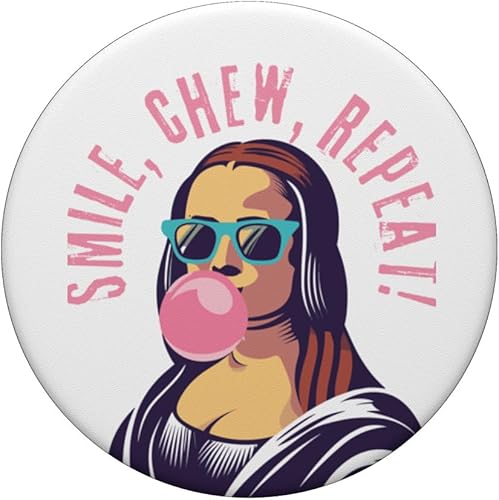 Miniatura 3 de Mona Lisa Wearing Sunglasses Chewing Gum Cool Art Gifts Idea PopSockets Standard PopGrip
