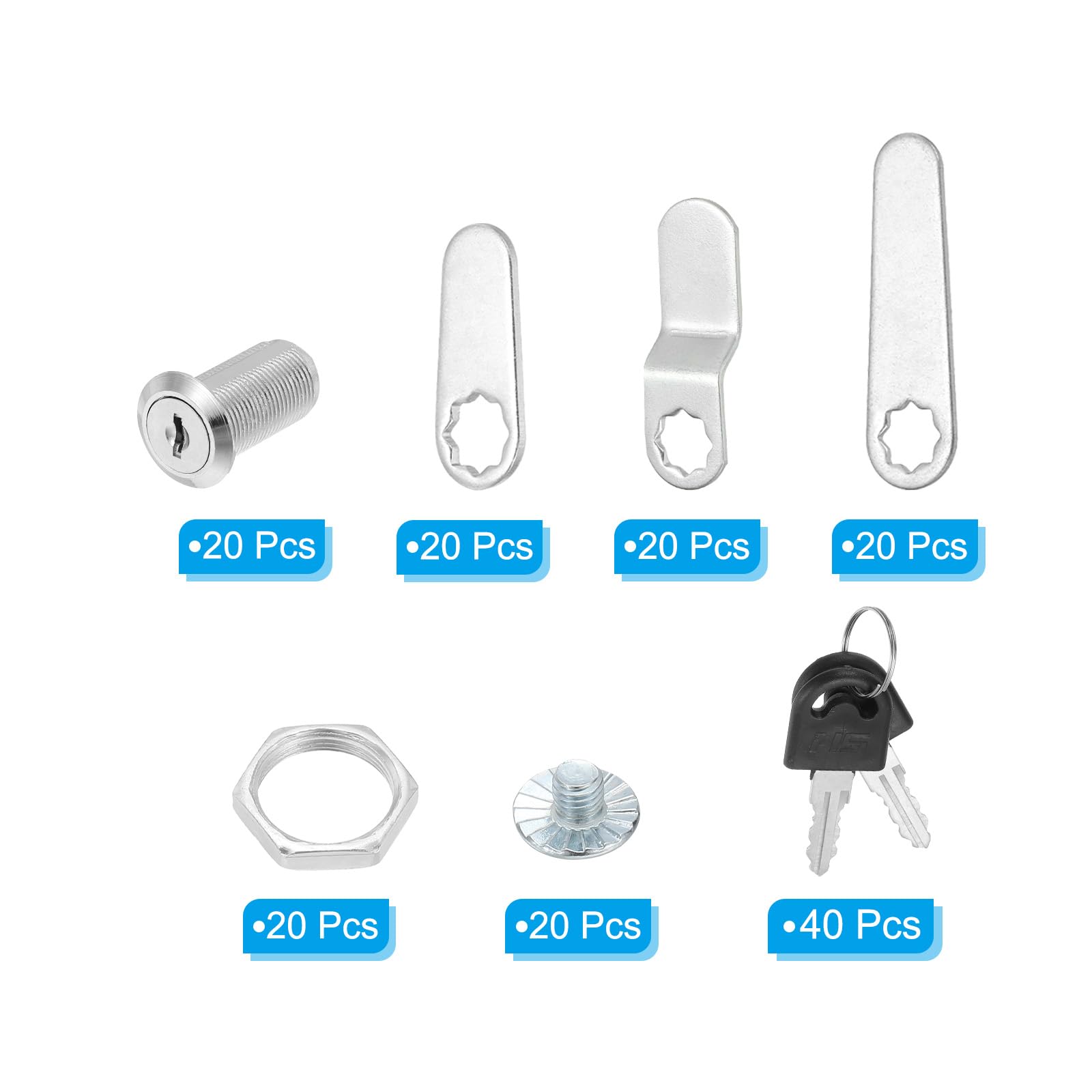 PATIKIL 1-1/8 Inch Keyed Alike Cabinet Locks with Key - Image 3