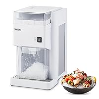 Vista 12 de VEVOR Máquina eléctrica de 110V para hielo raspado, máquina para hacer conos de nieve de 500W, de mesa con textura de hielo ajustable, máquina