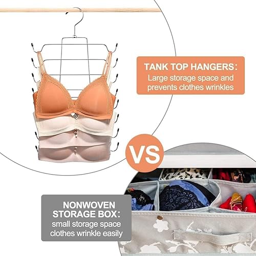 Miniatura 2 de Organizador de perchas, colgador superior y organizador de brasieres para armario, colgador de metal plegable que ahorra espacio, apartamento,