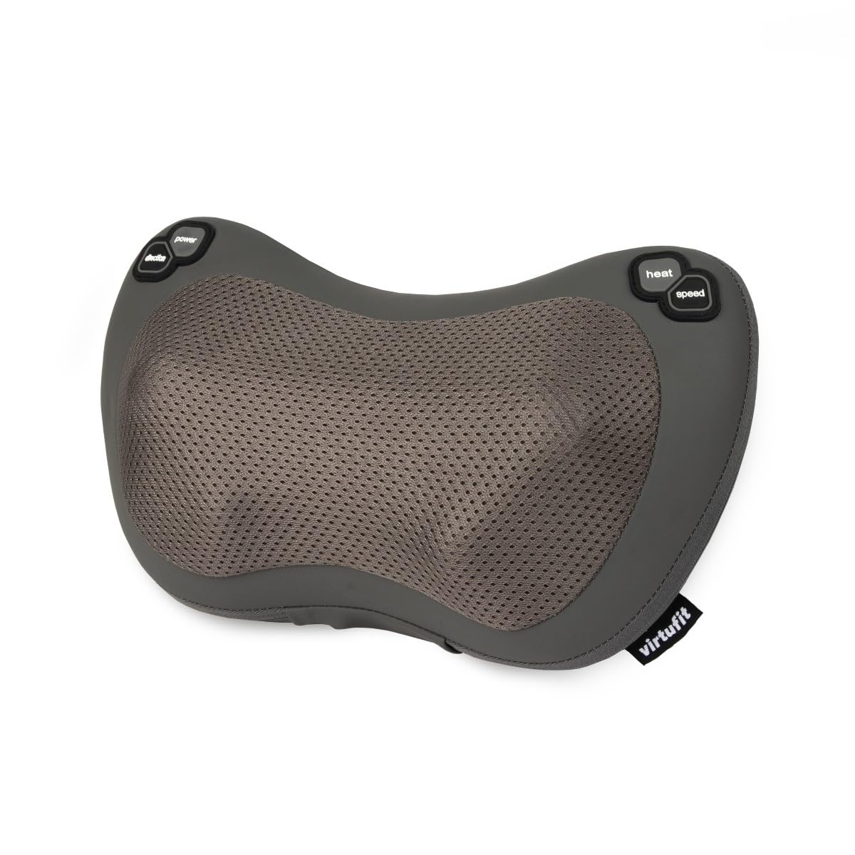 VirtuFit Cuscino massaggiante wireless Pro, cuscino massaggiante e termico senza fili per schiena, collo e spalle, massaggio intenso Shiatsu, funzionamento a batteria, relax a casa