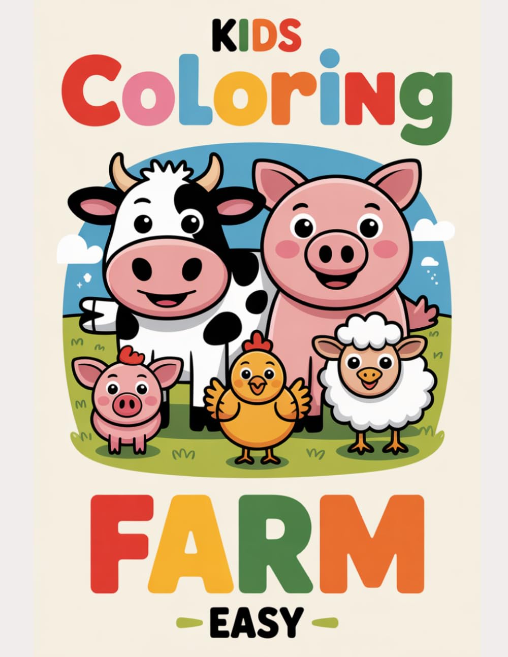 FARM COLORING BOOK: Easy and Fun Coloring Pages for Kids