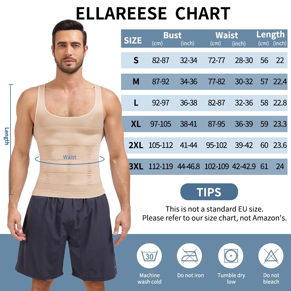 Ellareese Shapewear Débardeur gainant gainant pour homme