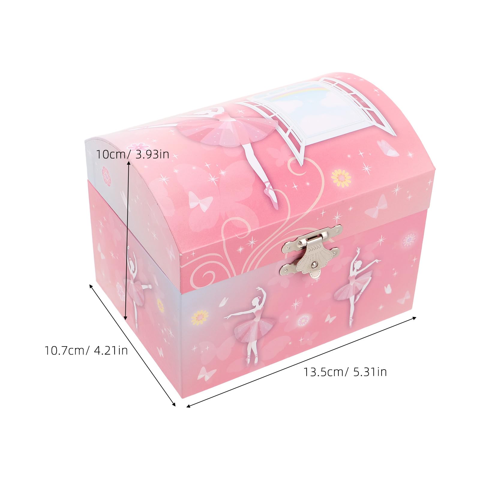 GLEAVI Joyero musical de bailarina para niñas, caja de música con espejo, joyero para niñas, regalo de cumpleaños infantil