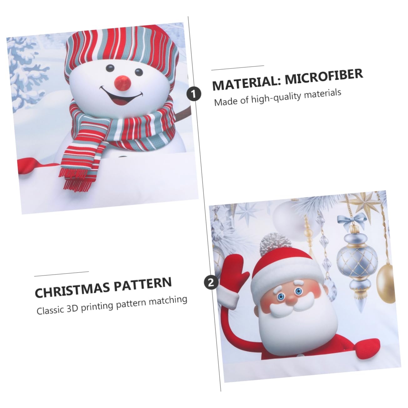 Amosfun 3 Set Di Federe Per Cuscini in Microfibra Per Ufficio A Tema Natalizio Decorative 2 Pezzi*3